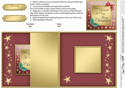 Elegant Christmas Greeting No-hole Fold Back Card