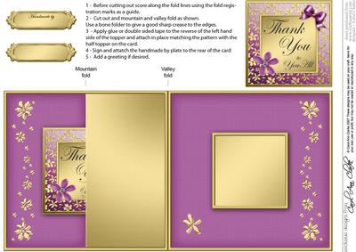 Floral Elegance Thank You No-hole Fold Back Card