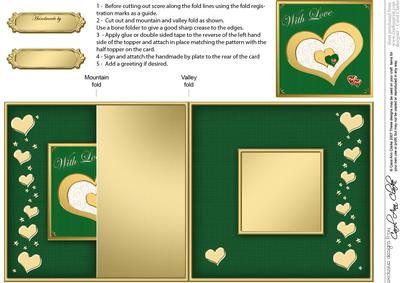 Elegant Hearts No-hole Fold Back Card