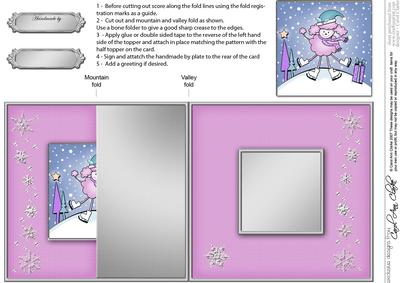 Cute Christmas Poodle Dog No-Hole Fold Back Card