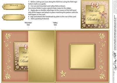 Floral Elegance Birthday No-hole Fold Back Card