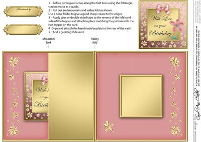 Floral Elegance Birthday No-hole Fold Back Card