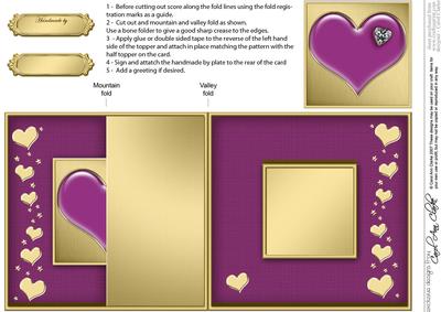 Enamel Heart No-hole Fold Back Card