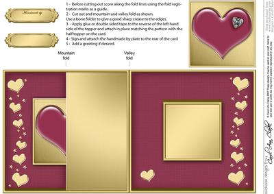 Enamel Heart No-hole Fold Back Card