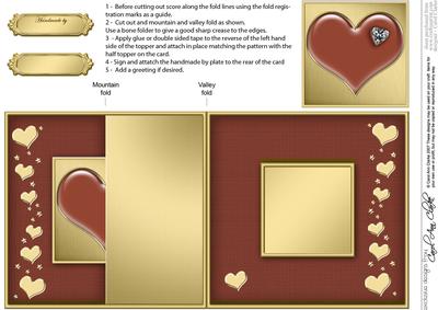 Enamel Heart No-hole Fold Back Card