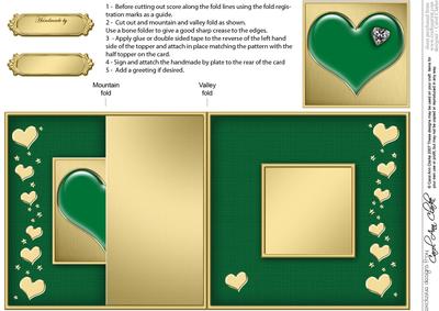 Enamel Heart No-hole Fold Back Card