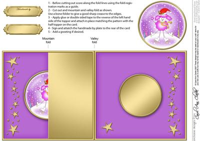 Cute Xmas Poodle No-hole Fold Back Card