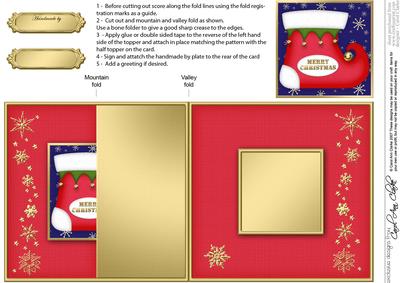 Christmas Stocking - No-Hole Fold Back Card