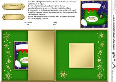 Christmas Stocking - No-Hole Fold Back Card