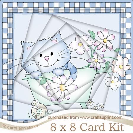 8 x 8 Cute Cat Twisted Tunnel Card Kit