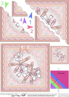 Dreamy Dragonflies Scallop Corner Side Stacker Topper