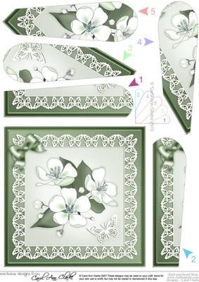 Apple Blossom Quick Card with Fan Pyramage Topper