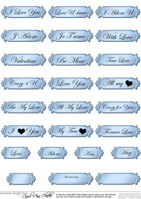 Metallic Love and Romance Greetings Text Plates