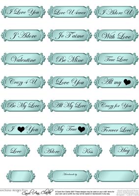 Metallic Love and Romance Greetings Text Plates