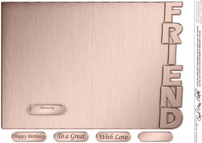 5 x 7 Elegant Metallic Friend Shaped Card