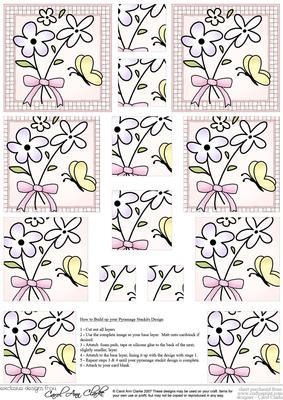 Flowers and Butterfly Pyramage Sheet