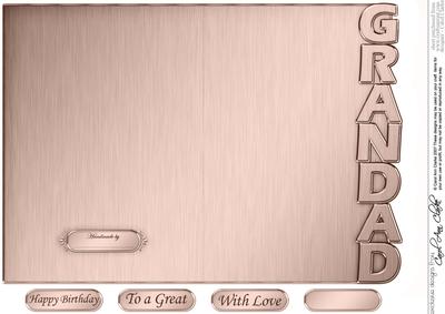 5 x 7 Elegant Metallic Grandad Shaped Card