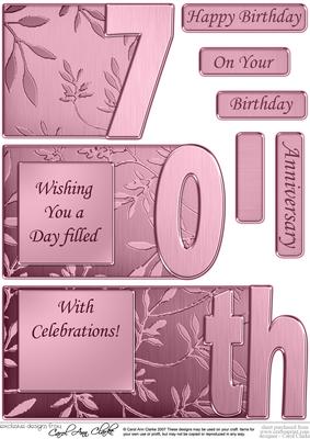 70th Elegant Metallic Book Sheet