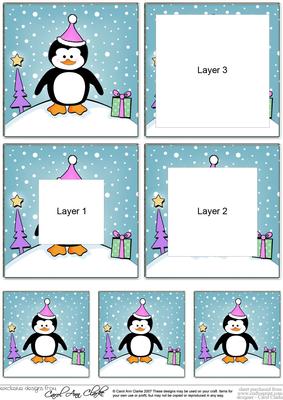 Cute Christmas Penguin Tunnel Topper