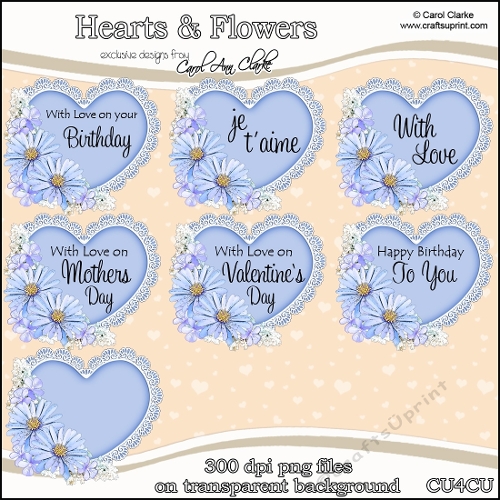 Hearts & Flowers - CU4CU Digital Clip Art Set