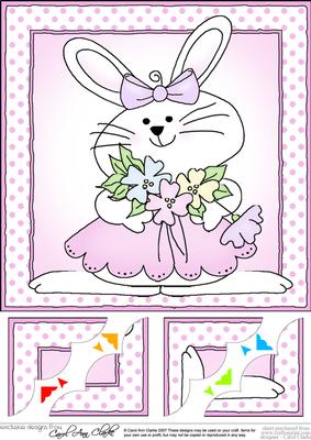8 x 8 Little Bunny Scalloped Corner Topper