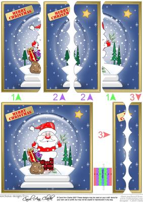 Santa Got Stuck Snowglobe Scallop Edge Side Stacker