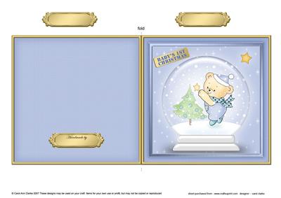 Baby's First Christmas Snowglobe Cut and Fold Card
