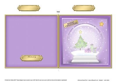 Christmas Tree Snowglobe Cut and Fold Card