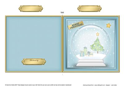 Christmas Tree Snowglobe Cut and Fold Card