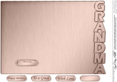 5 x 7 Elegant Metallic Grandma Shaped Card
