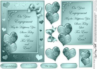 Elegant Engagement Quick Card with 3D Decoupage