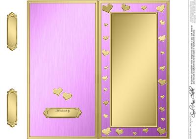 Dl Metallic Romantic Hearts Plain Card Base