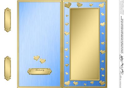 Dl Metallic Romantic Hearts Plain Card Base