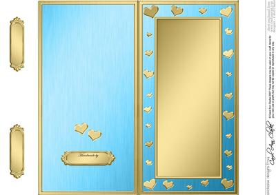 Dl Metallic Romantic Hearts Plain Card Base