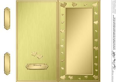 Dl Metallic Romantic Hearts Plain Card Base