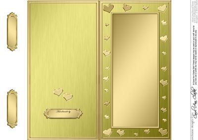 Dl Metallic Romantic Hearts Plain Card Base