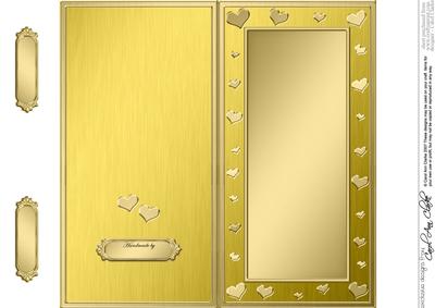 Dl Metallic Romantic Hearts Plain Card Base