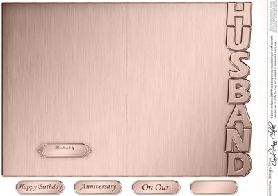 5 x 7 Elegant Metallic Husband Shaped Card