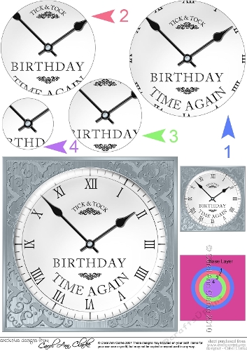 Birthday Clock Circle Pyramage Topper