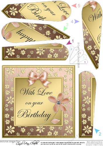 Floral Elegance Birthday Fan Pyramage Topper
