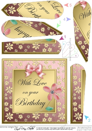 Floral Elegance Birthday Fan Pyramage Topper