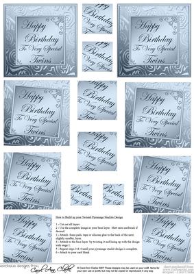Twins Birthday Twisted Pyramage Sheet