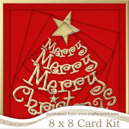 8 x 8 Merry Christmas Tree Twisted Tunnel Card Kit