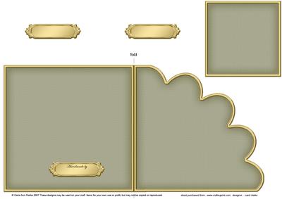 Cut and Fold Shell Corner Card Plain Card Base