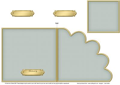 Cut and Fold Shell Corner Card Plain Card Base