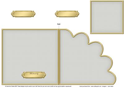 Cut and Fold Shell Corner Card Plain Card Base