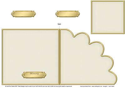 Cut and Fold Shell Corner Card Plain Card Base