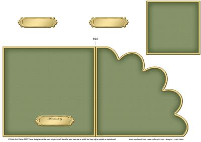 Cut and Fold Shell Corner Card Plain Card Base