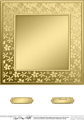 8 x 8 Metallic Flowers Plain Card Base