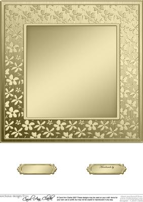 8 x 8 Metallic Flowers Plain Card Base